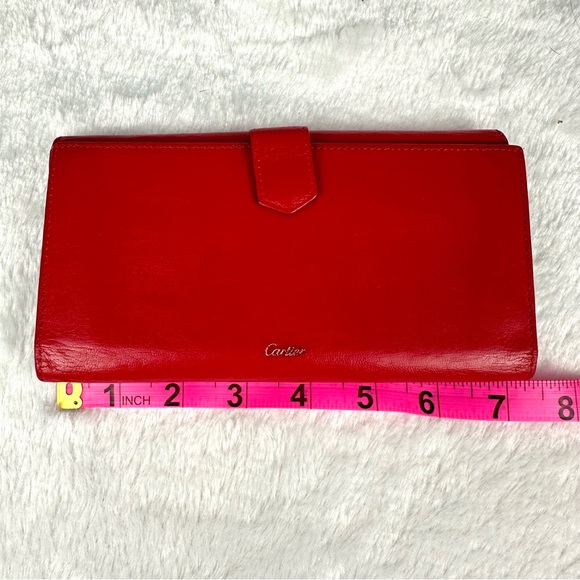 Cartier Red Leather long wallet bifold - Picture 12 of 13
